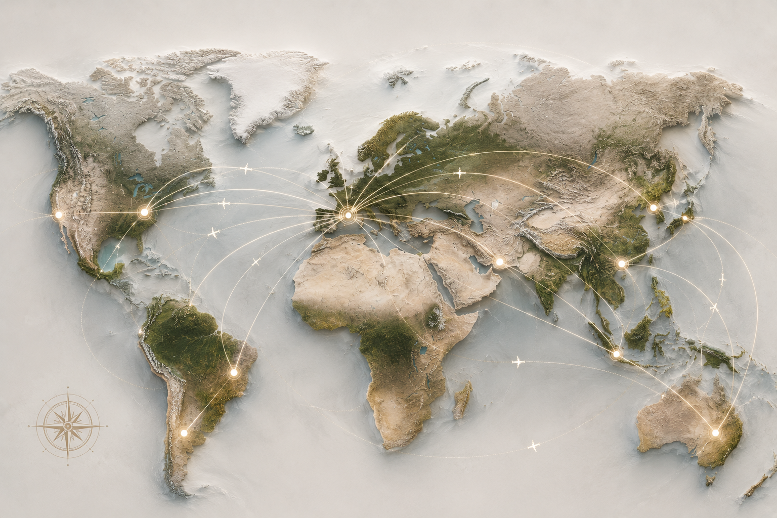 Mapa de conectividad internacional para turismo de salud